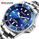 Business Stainless Steel Watch 40mm Classic Red Blue Circle Diving Series Magnifying Glass Calendar Quartz Watches montre homme