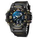 SMAEL 8049 Watch Sport LED Light Alarm Clock Dual Time Display WaterproofWeek Auto Date Wristwatches Quartz